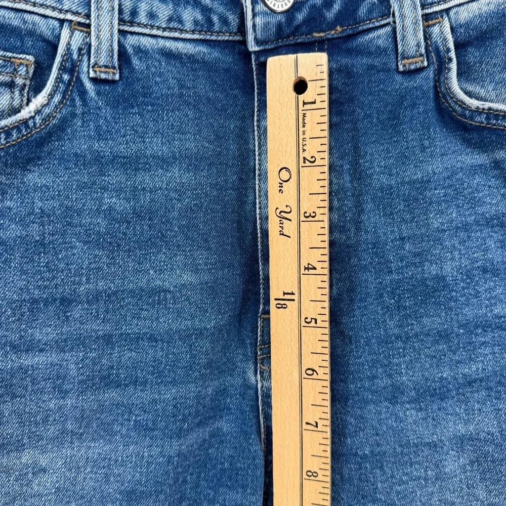 Brooklyn Industries Court Jeans Mens 29 Blue Slim Straight Distressed Raw Hem